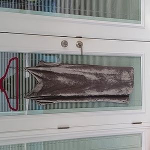 H&M Velour Slip Dress Fully Lined Women's Sz 8 Silverish Tone